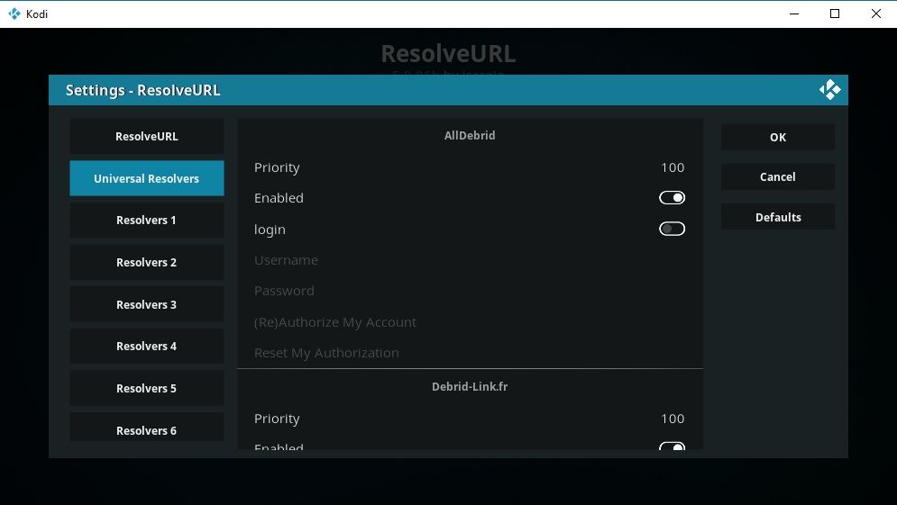 ResolveURL für Kodi 5 - Real Debrid Setup