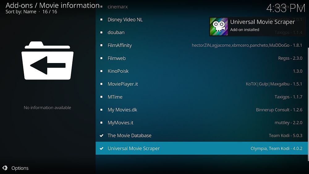 kodi movie library