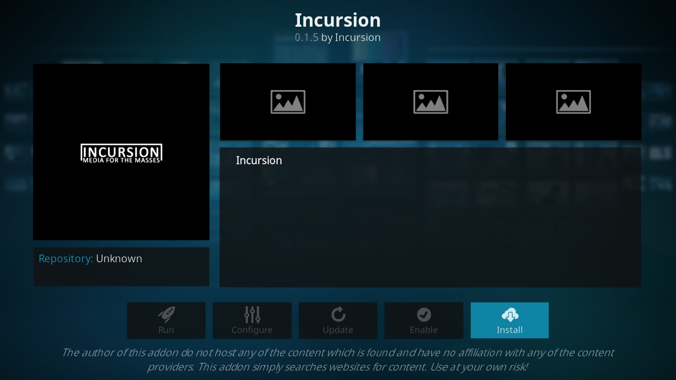 Incursion-Installationsseite