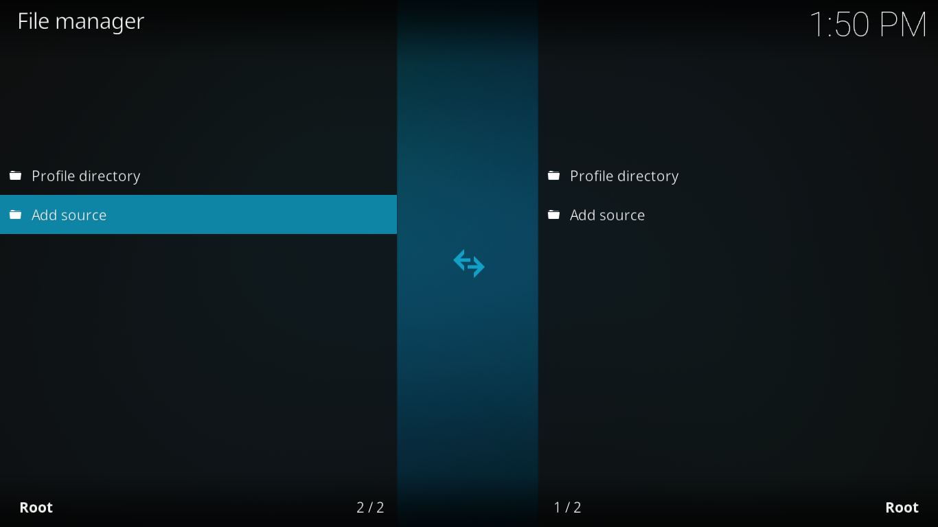 File Manager-skjerm