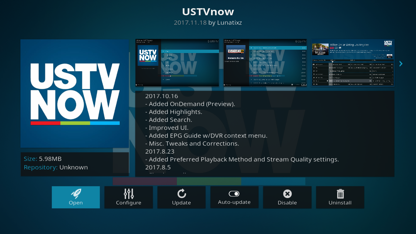 USTVNow 부가 기능 정보