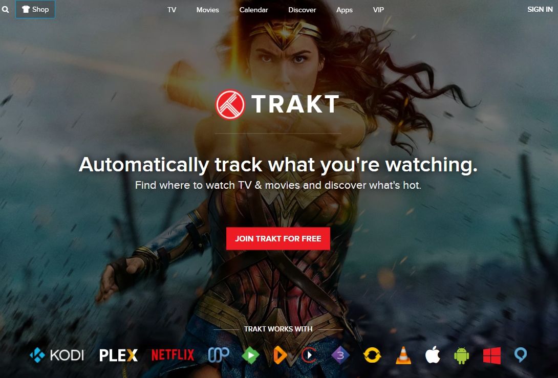 API-ul Kodi Trakt - site-ul web Trakt - 1