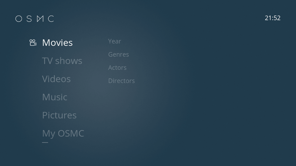 Menu OSMC