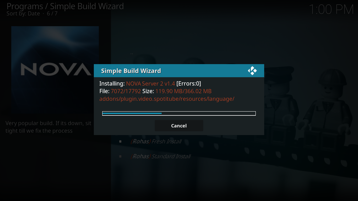 Nova Build Install Progress