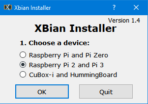Inštalátor XBian 1