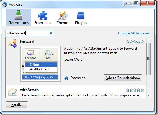 thunderbird 3 add-ons manager