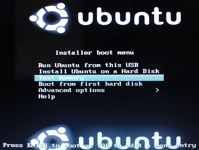 Ubuntu-Live-Disk-Menü