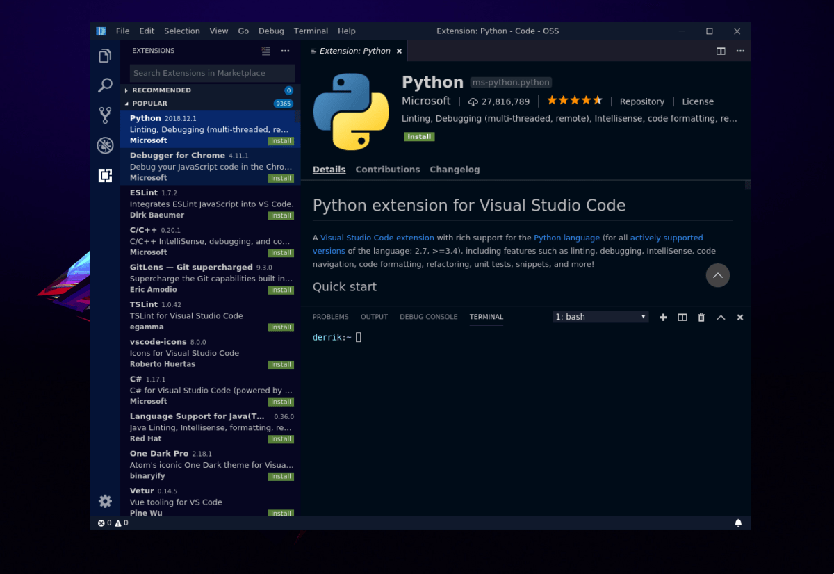 dnf install visual studio code