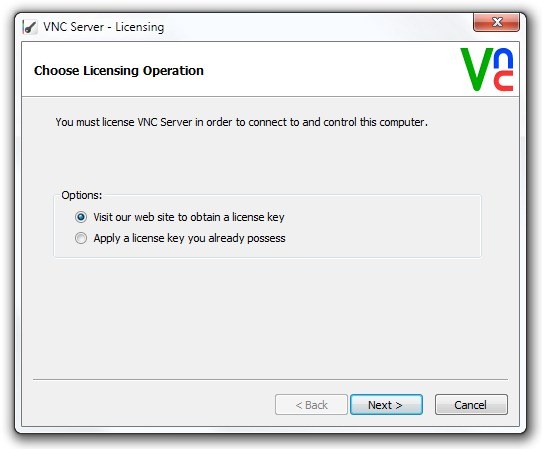 VNC Server - Licentieverlening