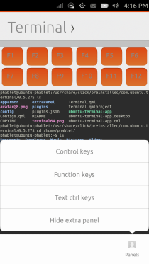 Ubuntu Touch - 22.2 - Aplikacije - Terminal - Ploče s posebnim tipkama