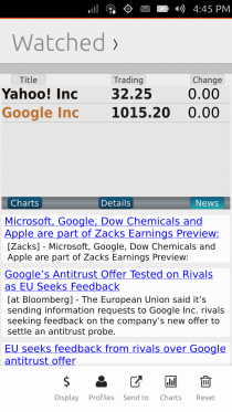 Ubuntu Touch - 24.5 - Aplikacije - Stock Ticker - Vijesti
