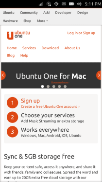 Ubuntu Touch - 29.1 - Web Apps - Ubuntu One