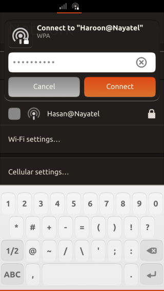 Ubuntu Touch - 07.1.2 - traka statusa - mreža - povezivanje