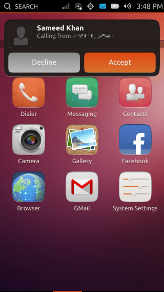 Ubuntu Touch - 09.4 - Aplikacije - Birač - Dolazni poziv