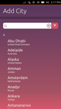Ubuntu Touch - 17.3 - Aplikacije - Sat - Dodaj grad