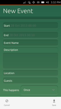 Ubuntu Touch - 19.3 - Aplikacije - Kalendar - Novi događaj