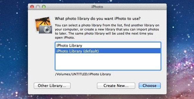 iPhoto flere biblioteker