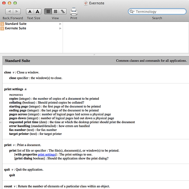 AppleScript - Evernote