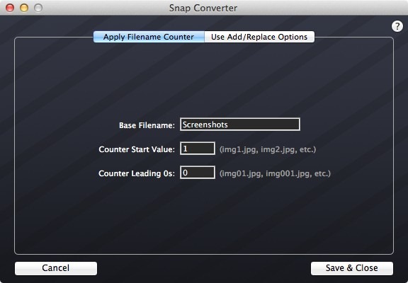 Cambiar nombre de Snap Converter