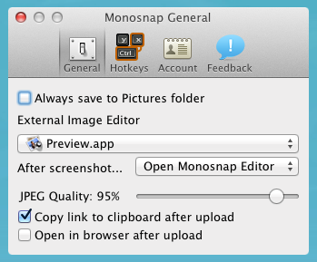 Configuraciones de monosnap