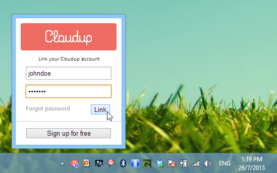 Cloudup التطبيق ويندوز