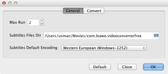 Bezmaksas Video Converter preferences