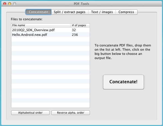 Interfaz de PDF Toolkit