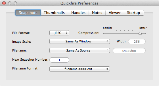 Quickfire-stillbilder