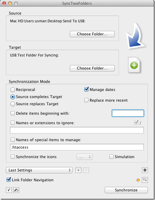 SyncToFolders เพิ่มโฟลเดอร์