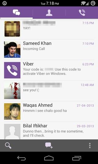 Viber за Android разговори