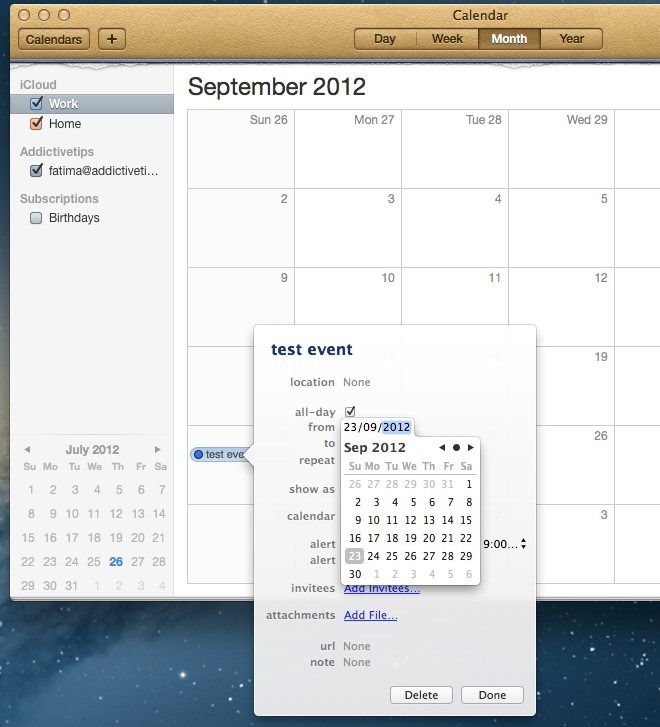 calendario Mountain Lion