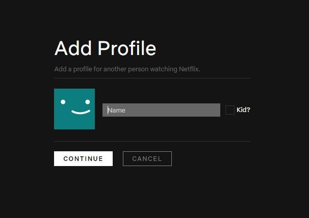 Rodičovská kontrola Netflix 6 - Pridanie profilu
