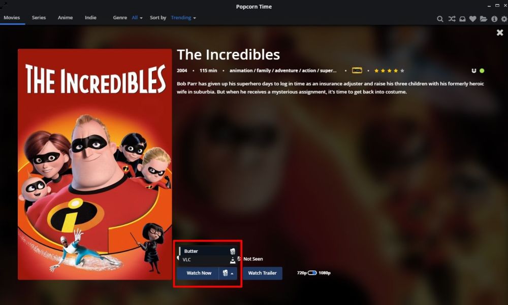 Podívejte se na filmy Popcorn Time Chromecast 7 -Stream na Popcorn Time