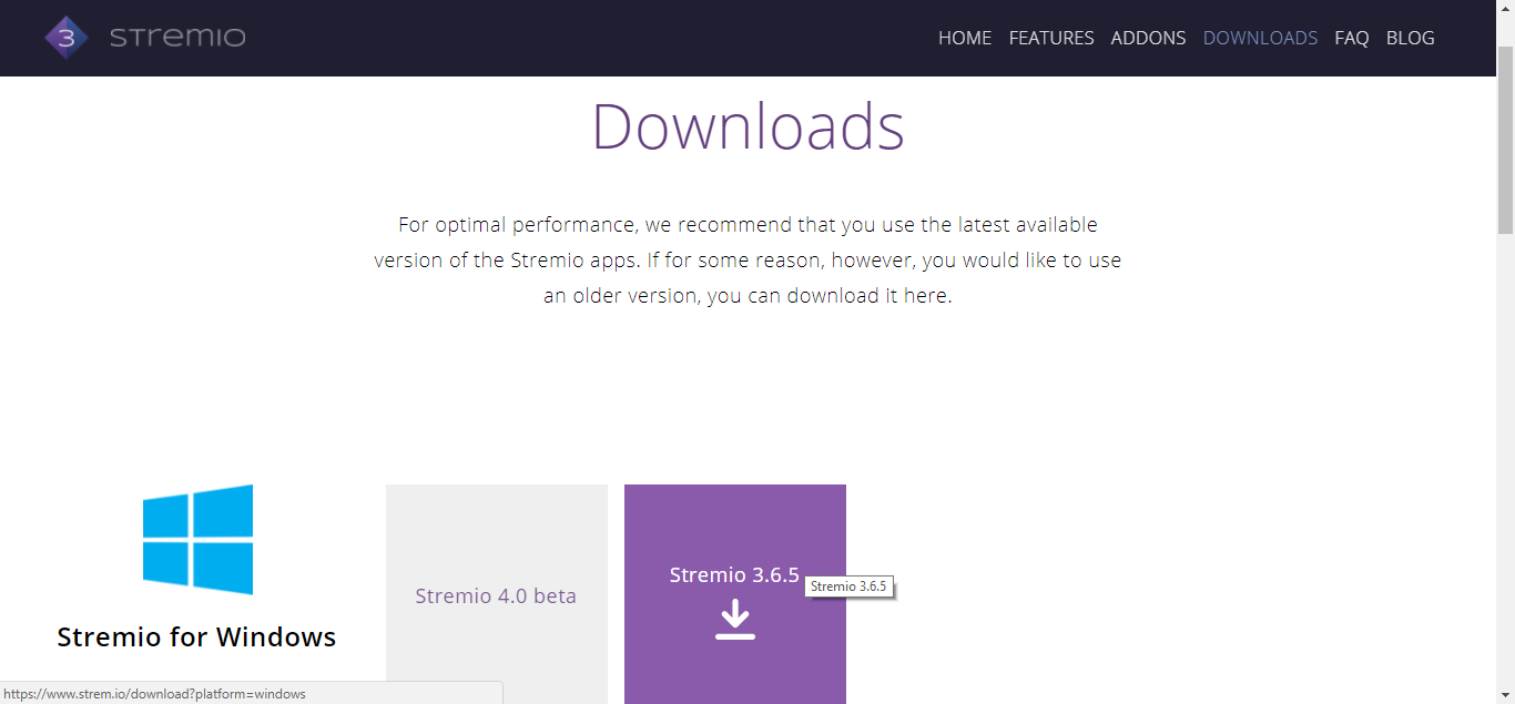 Stremio download side