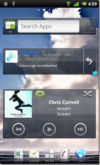 Xperia Arc--Search-en - és - Zene-Widgets