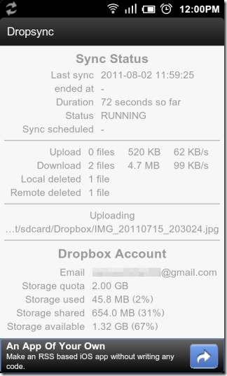 DropSync-For-Android - Obousměrná Dropbox-SD-karta-Sync