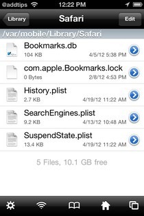 iFile Safari keresőmotor