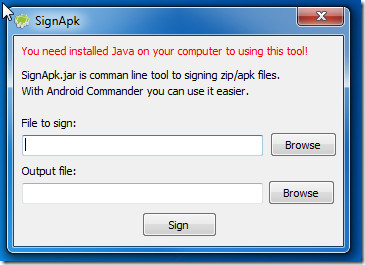 Android-Commander - Sign APK