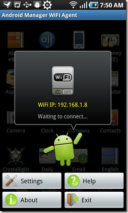 android manager WiFi PIN Venter