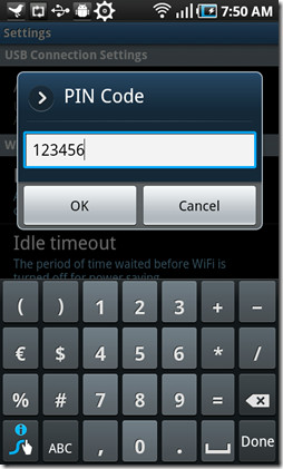 android manager WiFi PIN