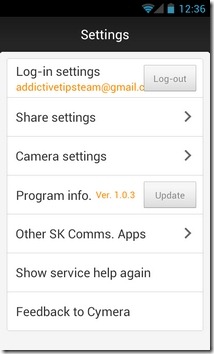 Cymera-एंड्रॉयड-Settings1