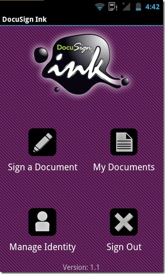 DocuSign-Ink-Android-Αρχική σελίδα