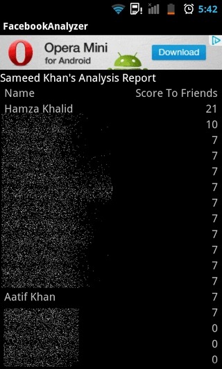 Facebook-Analyzer-Android-Score