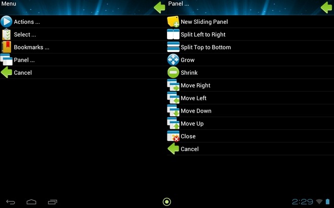 File Manager-ES-Android-Panel