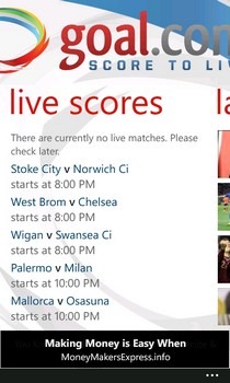 Goal.com WP7 Live Scores