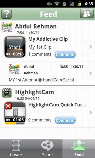 HighlightCam-social-Android-iOS-feed