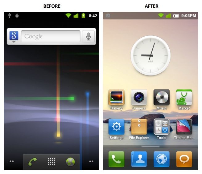 Nexus S Stock til MIUI