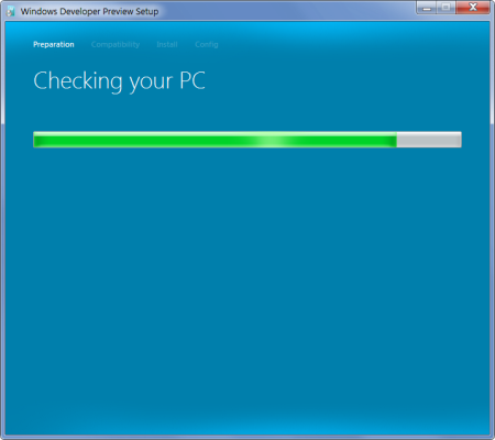 Configuration de Windows Developer Preview