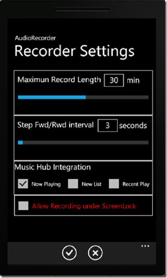AudioRecorder-settings obraz