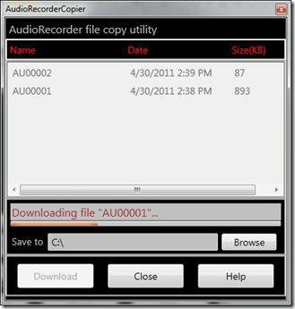 AudioRecorder Kopírování kopírky obraz